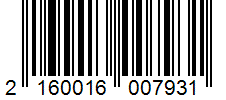 Barcode 2160016007931