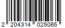 Barcode 2204314025065