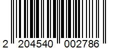 Barcode 2204540002786