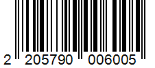 Barcode 2205790006005