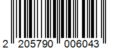 Barcode 2205790006043