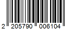 Barcode 2205790006104