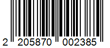 Barcode 2205870002385