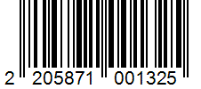 Barcode 2205871001325