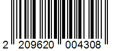 Barcode 2209620004308
