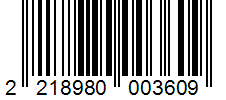 Barcode 2218980003609