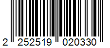 Barcode 2252519020330