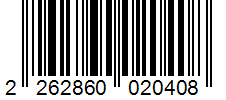 Barcode 2262860020408