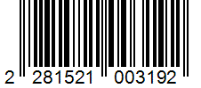 Barcode 2281521003192