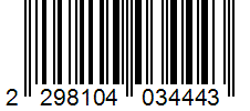 Barcode 2298104034443