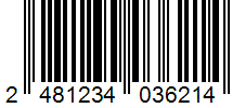 Barcode 2481234036214