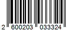 Barcode 2600203033324