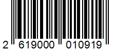 Barcode 2619000010919