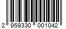 Barcode 2959330001042