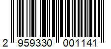 Barcode 2959330001141