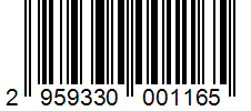 Barcode 2959330001165