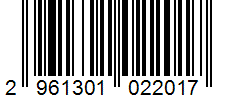 Barcode 2961301022017