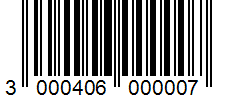Barcode 3000406000007