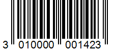 Barcode 3010000001423
