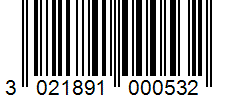 Barcode 3021891000532
