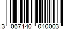 Barcode 3067140040003