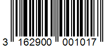 Barcode 3162900001017