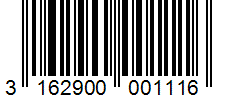 Barcode 3162900001116