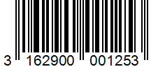 Barcode 3162900001253