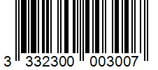 Barcode 3332300003007