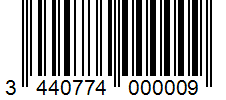 Barcode 3440774000009