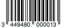 Barcode 3449480000013