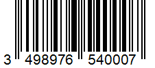 Barcode 3498976540007