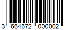 Barcode 3664672000002