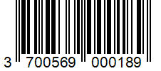 Barcode 3700569000189