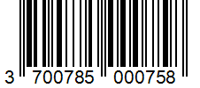 Barcode 3700785000758