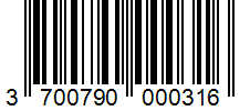 Barcode 3700790000316