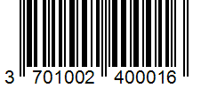 Barcode 3701002400016