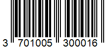 Barcode 3701005300016