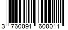 Barcode 3760091600011