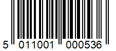 Barcode 5011001000536