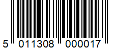 Barcode 5011308000017