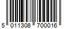 Barcode 5011308700016