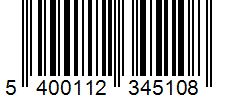 Barcode 5400112345108