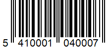 Barcode 5410001040007