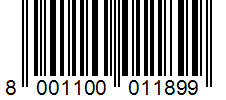 Barcode 8001100011899