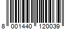 Barcode 8001440120039
