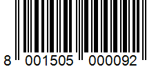 Barcode 8001505000092