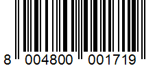Barcode 8004800001719