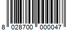 Barcode 8028700000047