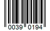 Barcode 00390194